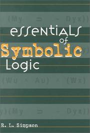 Front cover of Essentials of symbolic logic by R. L. Simpson