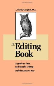 Cover of The Editing Book by Shirley Campbell