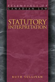 Front cover of Statutory Interpretation (Essentials of Canadian Law) by Ruth Sullivan