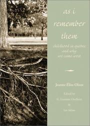 Cover of As I remember them by Jeanne-Elise Olsen