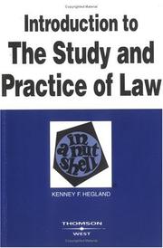 Cover of Introduction to the study and practice of law in a nutshell by Kenney F. Hegland