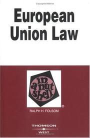 Front cover of European Union 2aw in a nutshell by Ralph Haughwout Folsom