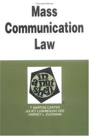 Cover of Mass communication law in a nutshell by T. Barton Carter