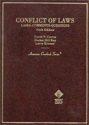 Cover of Conflict of laws by David P. Currie