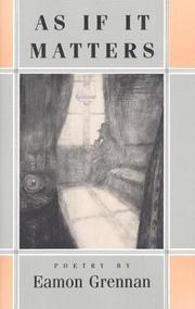 Cover of As if it matters by Eamon Grennan