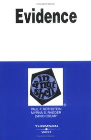 Cover of Evidence in a nutshell by Paul F. Rothstein