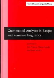 Front cover of Grammatical Analyses in Basque and Romance Linguistics: Papers in Honor of Mario Saltarelli (Amsterdam Studies in the Theory and History of Linguistic ... IV: Current Issues in Linguistic Theory) by Unknown