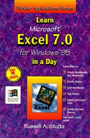 Front cover of Learn Microsoft Excel 7.0 for Windows 95 in a day by Russell Allen Stultz