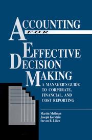 Cover of Accounting for effective decision making by Martin Mellman