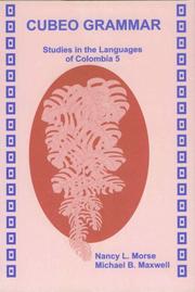 Cover of Cubeo grammar by Nancy L. Morse