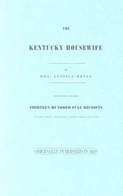 Front cover of The Kentucky housewife by Lettice Bryan