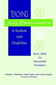 Front cover of Teaching self-determination to students with disabilities by Michael L. Wehmeyer