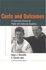 Front cover of Costs and outcomes of community services for people with intellectual disabilities by Roger J. Stancliffe