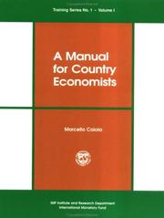 Front cover of A manual for country economists by Marcello Caiola