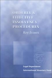 Front cover of Orderly and effective insolvency procedures by James E. T. Hopkins