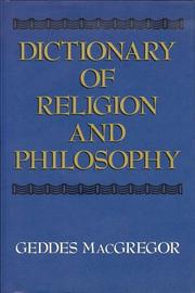 Front cover of Dictionary of religion and philosophy by Geddes MacGregor