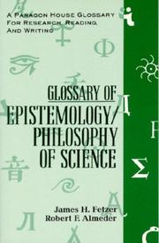 Front cover of Glossary of epistemology/philosophy of science by James H. Fetzer