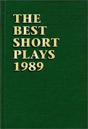 Front cover of The Best American Short Plays 1989 by Glenn Young
