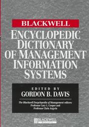 Front cover of The Blackwell Encyclopedic Dictionary of Management Information Systems by Gordon B. Davis