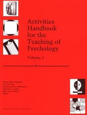 Front cover of Activities handbook for the teaching of psychology by Unknown
