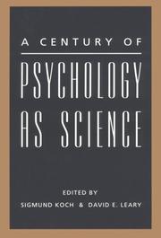 Front cover of A Century of psychology as science by Sigmund Koch