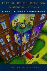 Front cover of Clin ical health psychology in medical settings by Cynthia D. Belar