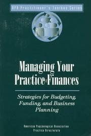Front cover of Managing your practice finances by American Psychological Association.