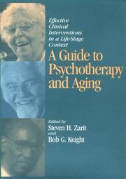 Front cover of A guide to psychotherapy and aging by Steven H. Zarit