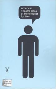 Front cover of American theatre book of monologues for men by Stephanie Coen