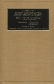 Front cover of Advances in Health Economics and Health Services Research by Tei-Wei Hu