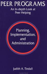 Cover of Peer programs by Judith A. Tindall
