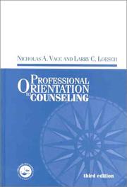 Front cover of A professional orientation to counseling by Nicholas A. Vacc