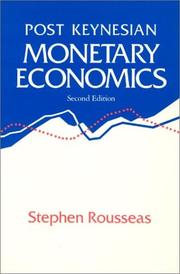 Front cover of Post Keynesian monetary economics by Stephen William Rousseas