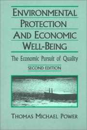 Front cover of Environmental protection and economic well-being by Thomas M. Power