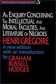 Cover of De la littérature des Nègres, ou, Recherches sur leurs facultés intellectuelles by Henri Grégoire