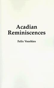 Front cover of Acadian reminiscences by Felix Voorhies