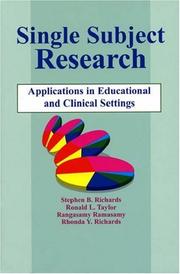 Cover of Single subject research by Stephen B. Richards