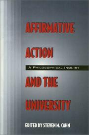 Front cover of Affirmative Action and the University by Steven M. Cahn