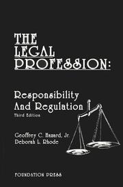 Front cover of The Legal profession by Geoffrey C. Hazard