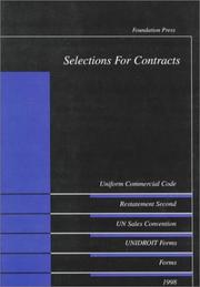 Cover of Selections for contracts by E. Allan Farnsworth