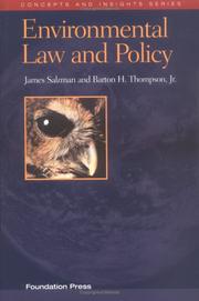 Front cover of Environmental law and policy by James Salzman