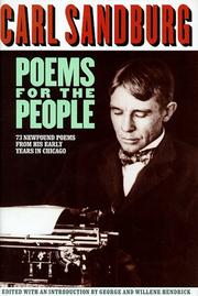 Front cover of Poems for the people by Carl Sandburg