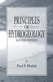 Front cover of Principles of hydrogeology by Paul F. Hudak