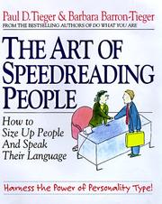 Front cover of The art of speedreading people by Paul D. Tieger