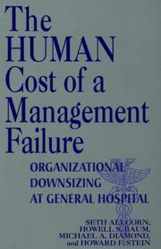 Front cover of The human cost of a management failure by Seth Allcorn