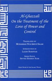 Front cover of Al-Ghazzali On the Treatment of the Love of Power and Control by al-Ghazzālī