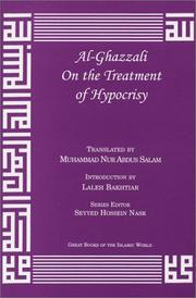 Front cover of Al-Ghazzali On the Treatment of Hypocrisy by al-Ghazzālī