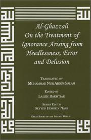 Front cover of Al-Ghazzali on the Treatment of Ignorance Arising from Heedlessness, Error and Delusion by al-Ghazzālī