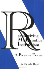 Cover of Reconceiving mathematics instruction by Raffaella Borasi