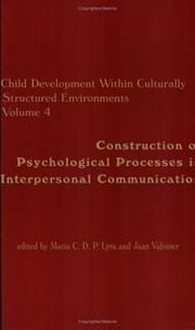 Front cover of Construction of psychological processes in interpersonal communication by Jaan Valsiner